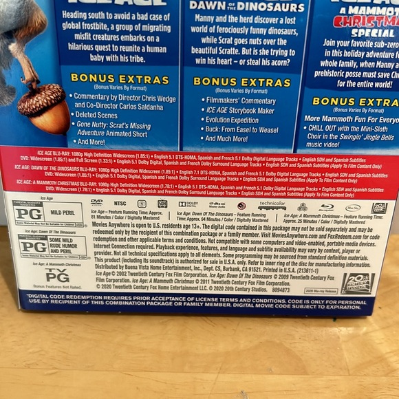 NEW Ice Age 3-Adventure Collection: Blu-ray DVD Digital Code  Disney Movie Club - Picture 8 of 12